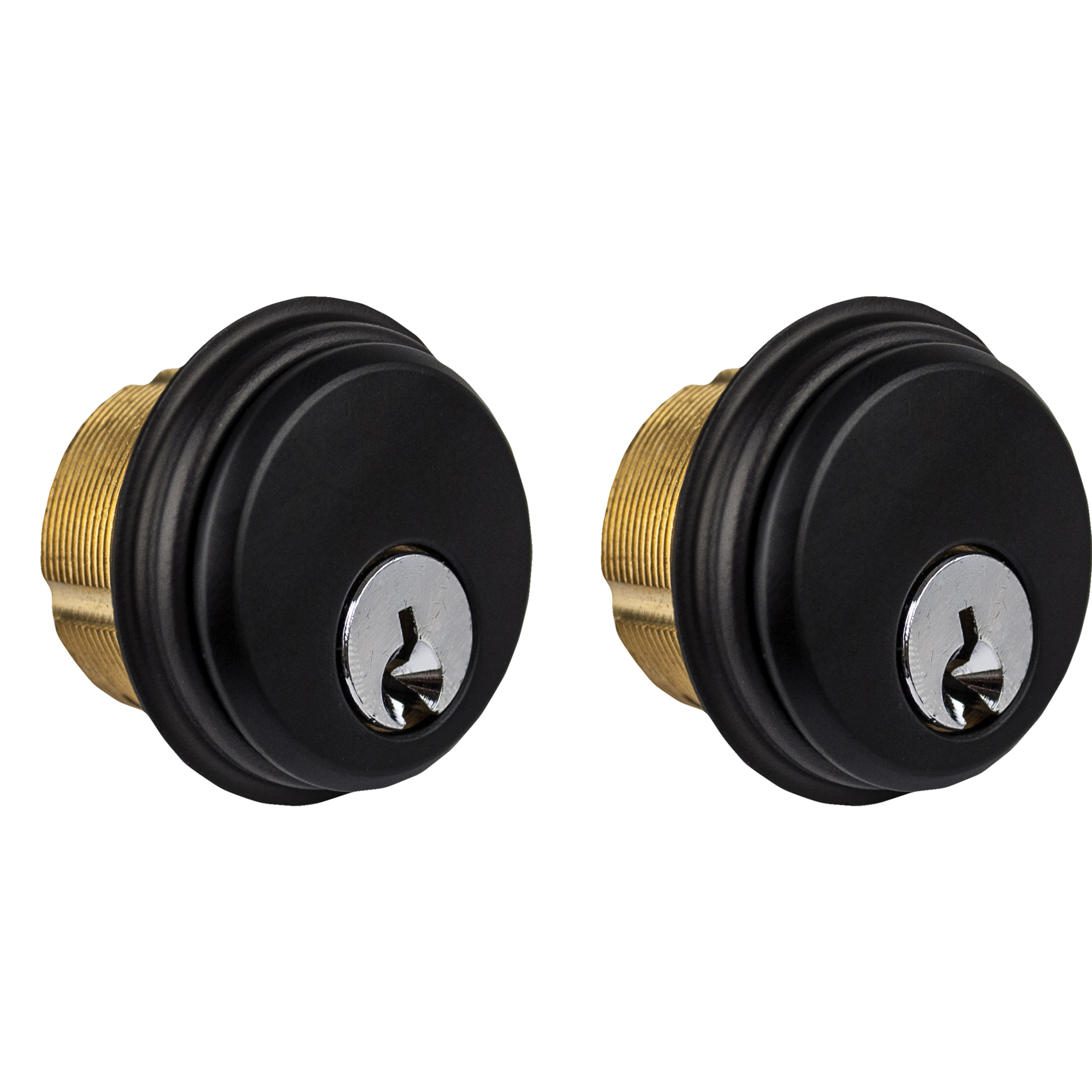 Global Door Controls Double Cylinder Mortise Lock — 1-5/32in. Brass, Keyed Alike, Duronodic Finish, Model# TH1100-BCX2DU